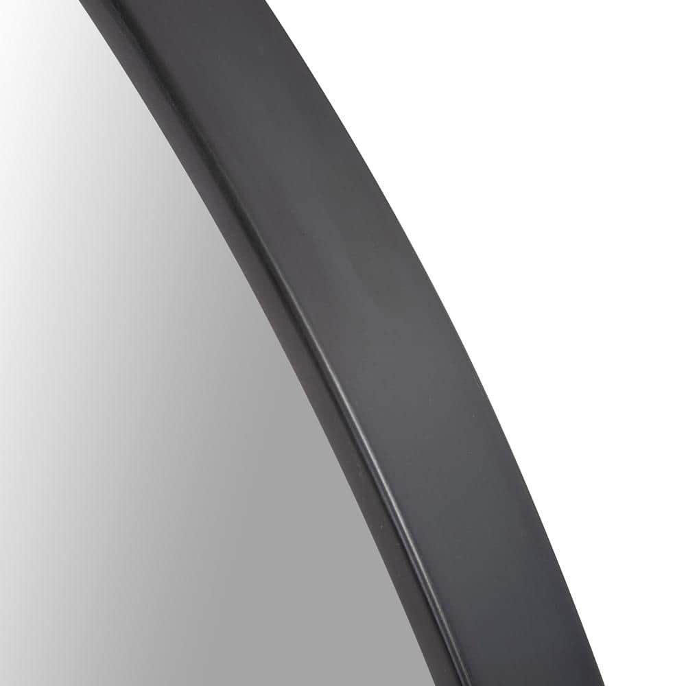 Copenhagen Round Brushed Black Stainless Steel Vanity Mirror 30"