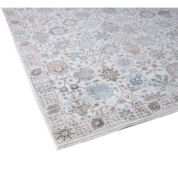 Legacy Ivory 9 ft. x 12 ft. (8 ft. 6 in. x 11 ft. 6 in.) Floral Transitional Area Rug