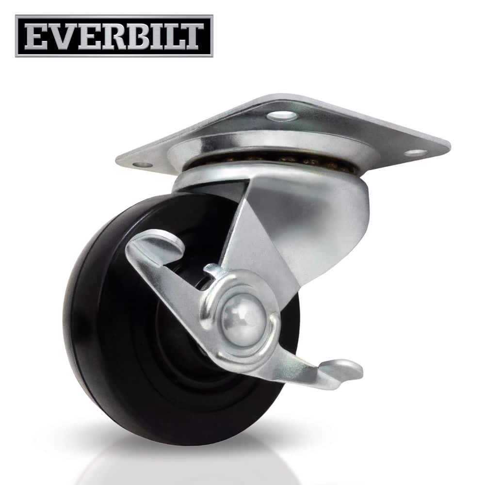 4 in. Black Soft Rubber and Steel Swivel Plate Caster with Locking Brake and 225 lbs. Load Rating price history on PriceWatchPro