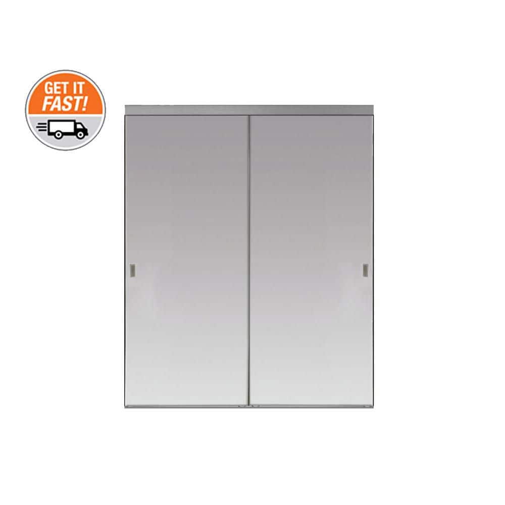 Impact Plus 48 in. x 80 in. Beveled Edge Backed Mirror Aluminum