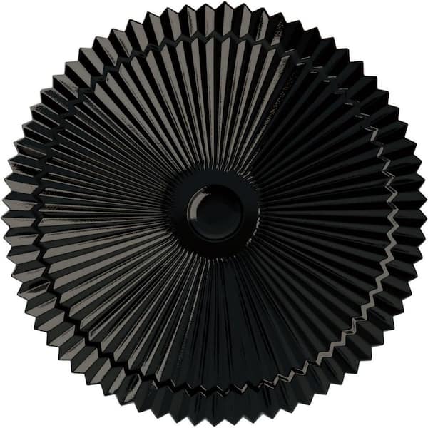 Ekena Millwork 24 in. x 3 in. Shakuras Urethane Ceiling Medallion (Fits Canopies upto 5 in.), Black Pearl