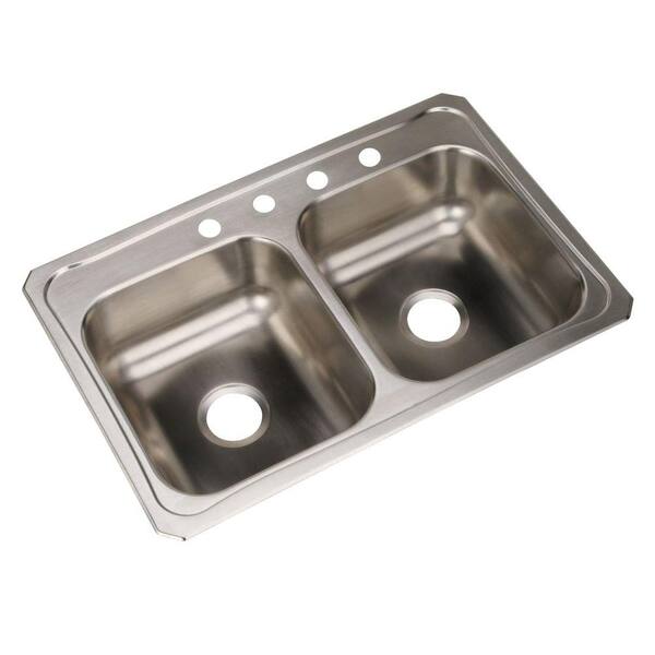 Elkay Celebrity Drop-In Stainless Steel 33 in. 4-Hole Double Basin Kitchen Sink