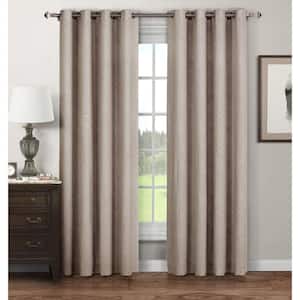Taupe Extra Wide Grommet Sheer Curtain - 52 in. W x 96 in. L (Set of 2)