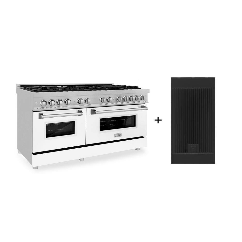 60 in. 9 Burner Double Oven Dual Fuel Range with White Matte Door in Fingerprint Resistant Stainless Steel with Griddle price history on PriceWatchPro