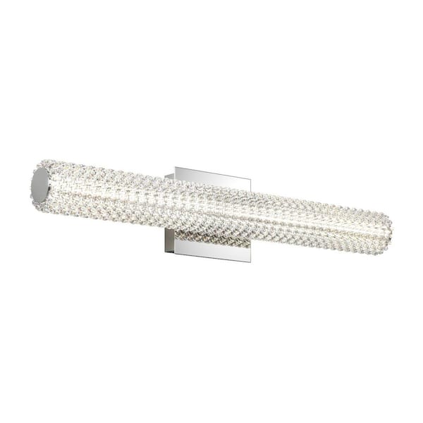 Artika Exalto 27 in. 1 Light Chrome Modern Integrated LED 3 CCT Vanity Light Bar for Bathroom with Glass