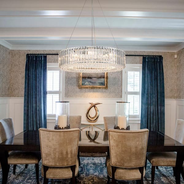 Orillia Contemporary 25.98 in. 8-Light Chrome Crystal Ring Chandelier