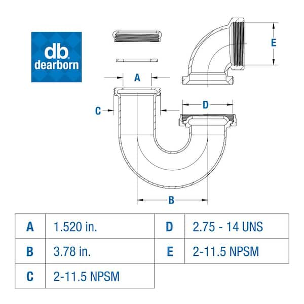 LA Code 1-1/2 in. Unfinished Cast Brass Sink Drain P- Trap