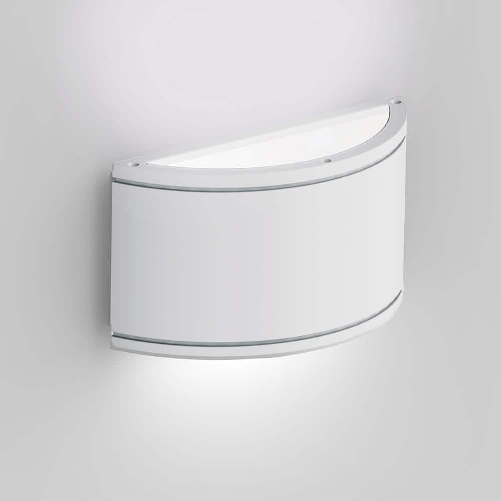 Crescent Minimalist White Aluminum LED Wall Light - Energy Star