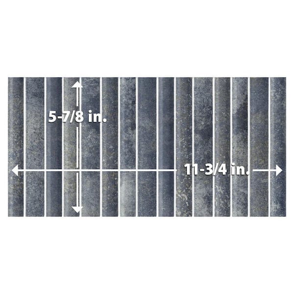 Merola Tile Rubik Azul 5-7/8 in. x 11-3/4 in. Ceramic Wall Tile