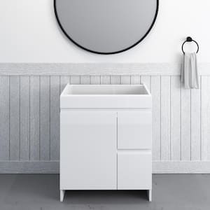 Mace 30 in. W x 18 in. D x 34 in. H Bath Vanity Cabinet without Top in Glossy White with Right-Side Drawers