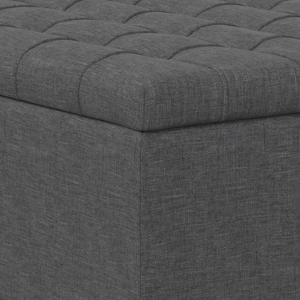 Slate Grey 30" Tufted Cocktail Storage Ottoman