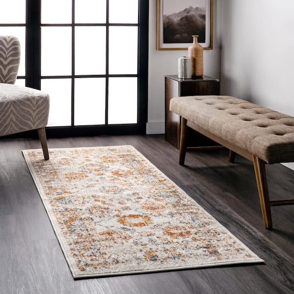 Cecil Vintage Floral Beige 2 ft. 6 in. x 6 ft. Runner Rug