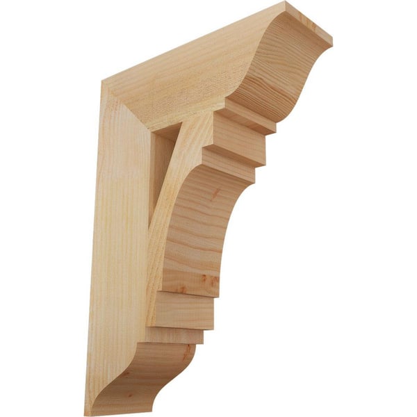 Ekena Millwork 6 in. x 26 in. x 18 in. Douglas Fir Merced Traditional Rough Sawn Bracket