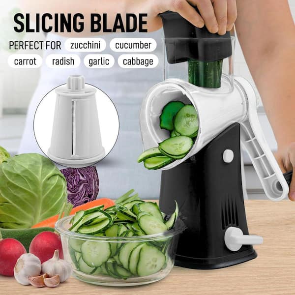 Zulay Kitchen Rotary Cheese Grater with 5 Interchangeable