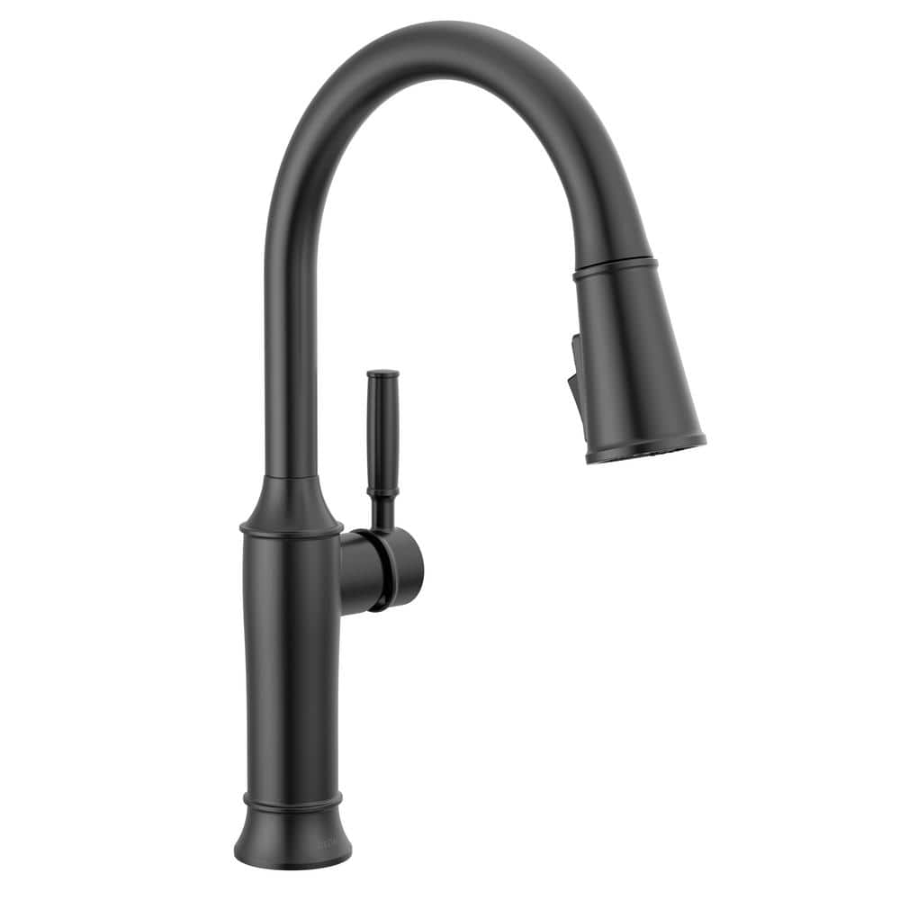 Delta Single handle pull down faucet, hot black finish