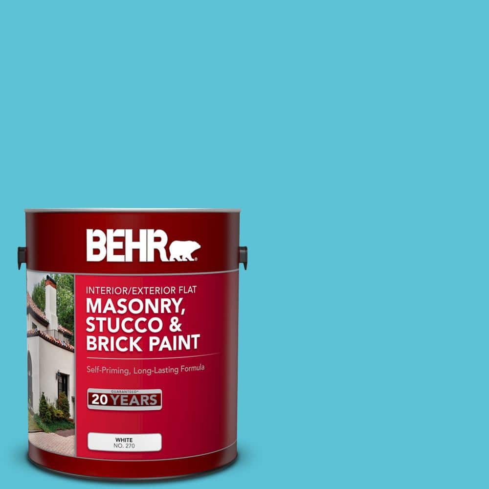 1 gal. #P480-4 Rushing Stream Flat Interior/Exterior Masonry, Stucco and Br