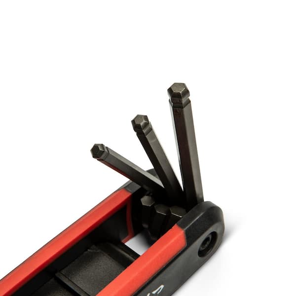 Ball End Folding Hex Key (9-Pieces SAE and 8-Pieces MM)