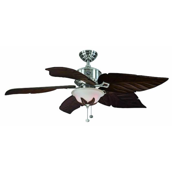Hampton Bay Antigua 56 in. Indoor Brushed Nickel Ceiling Fan with Light Kit