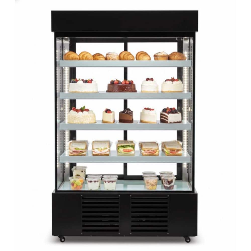 59 in. 40 cu. ft. Commercial 4 side Glass Merchandiser Refrigerator with LED Lighting in Black