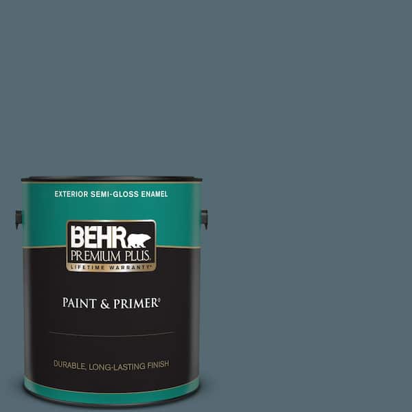 BEHR PREMIUM PLUS 1 gal. #540F-6 Distance Semi-Gloss Enamel Exterior Paint & Primer