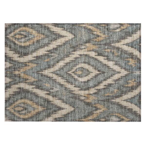 Chantille Machine Washable Indoor/Outdoor Abstract ACN3071 Graphite 2 ft. x 3 ft. Accent Rug