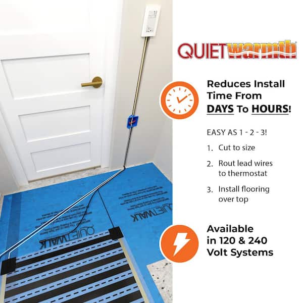 QuietWarmth 10 ft. x 36 in. 120-Volt Radiant Floor Heating System for Laminate, Vinyl, and Floating Floors (Covers 30 sq. ft.)