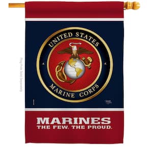 28 in. x 40 in. Proud Marine Corps House Flag Double-Sided Armed Forces Decorative Vertical Flags