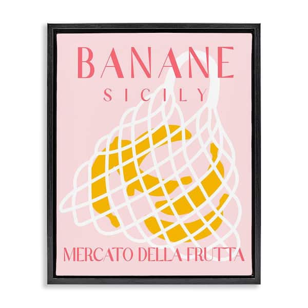 Stupell Industries Modern Banana Fruit Market by Daphne Polselli Black Floater Frame Food Graphic Art Print 31 in. x 25 in.