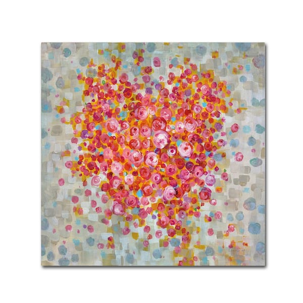 Trademark Fine Art 24 in. x 24 in. "Circle of Hearts" by Danhui Nai Printed Canvas Wall Art