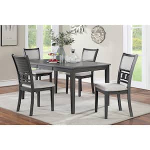 New Classic Furniture Gia 5-piece 60 in. Wood Top Rectangle Dining Set, Gray