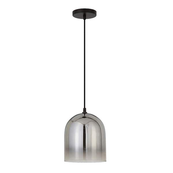 Meyer&Cross Marit 1-Light Smoked Nickel Glass Pendant