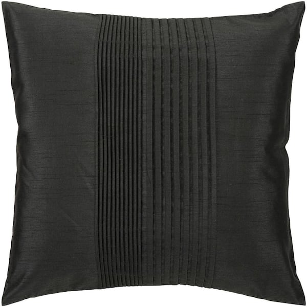Livabliss Virgili Black Solid Polyester 22 in. x 22 in. Throw Pillow