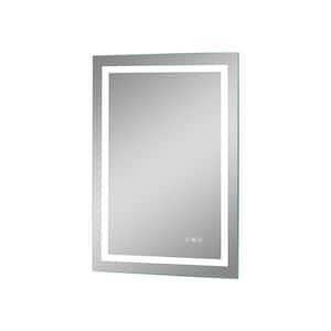 24 in. W x 32 in. H LED Rectangular Frameless 3 Brightness x 3 Colors Anti-Fog Wall Bathroom Vanity Mirror in Silver