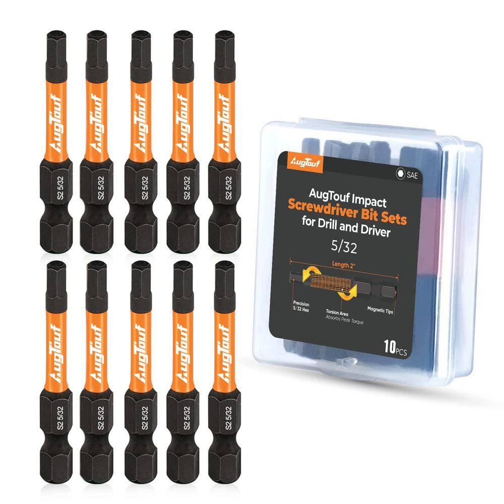 Tough-Task S2 Steel Impact Hex Head Allen Wrench Drill Bit Set (20-Piece) with Case Screws