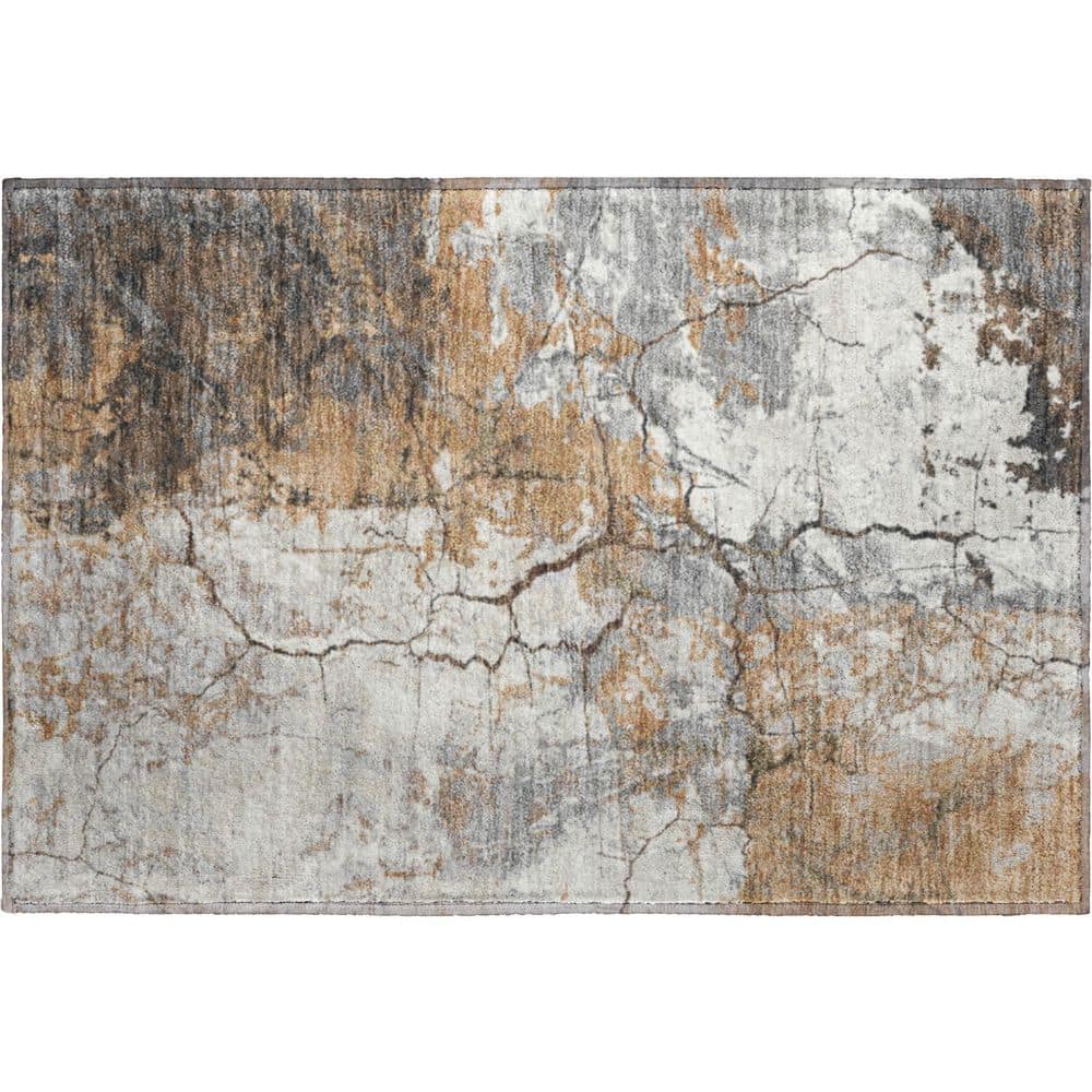 Mayfield Premium Machine Washable Abstract AMF2431 Copper 3 ft. x 4 ft. Area Rug price history on PriceWatchPro