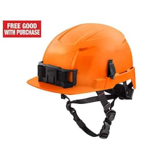 BOLT Orange Type 2 Class E Front Brim Non-Vented Safety Helmet