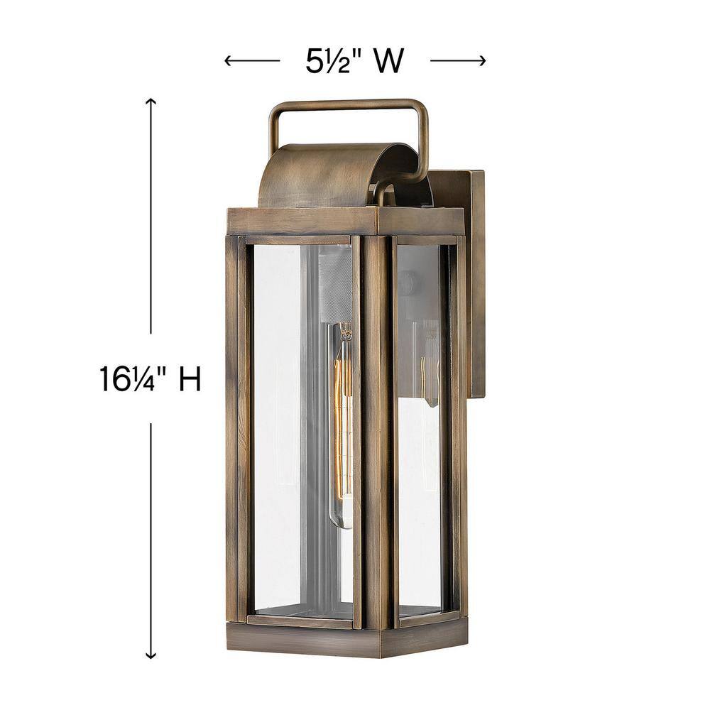 Burnished Bronze Small Outdoor Wall Sconce with Clear Glass