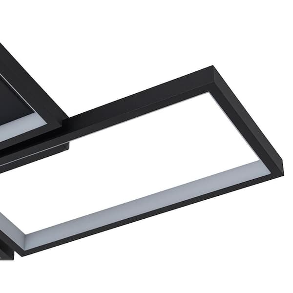 Y'INSP 24.21 in. 47-Watt Modern Black Integrated LED Flush Mount