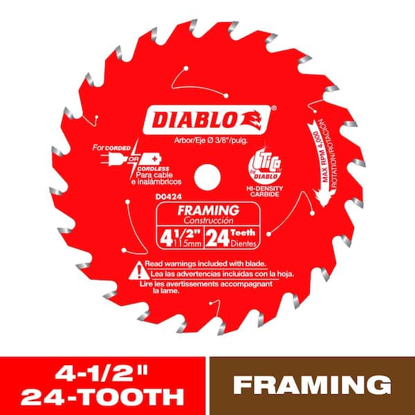 DIABLO 4-1/2in. x 24-Teeth Framing Trim Saw Blade for Wood