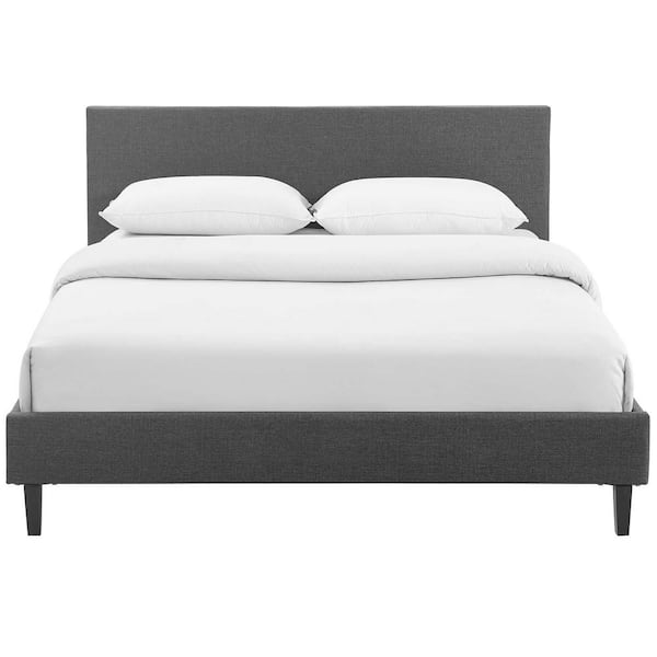 MODWAY Anya Gray Full Fabric Bed MOD-5418-GRY - The Home Depot