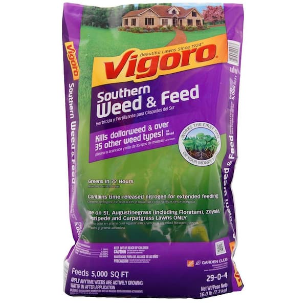 Vigoro 16 lb. 5,000 sq. ft. All Season Southern Weed and Feed Lawn Fertilizer