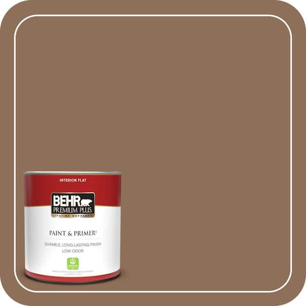 BEHR PREMIUM PLUS 1 qt. #250F-6 Pepper Spice Flat Low Odor Interior Paint & Primer