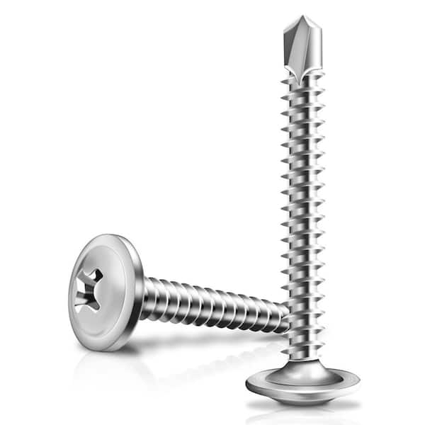 #10 x 1-1/2 in. 410-Stainless Steel Phillips Truss Head Self Drilling Sheet Metal Screw (200-Pack)