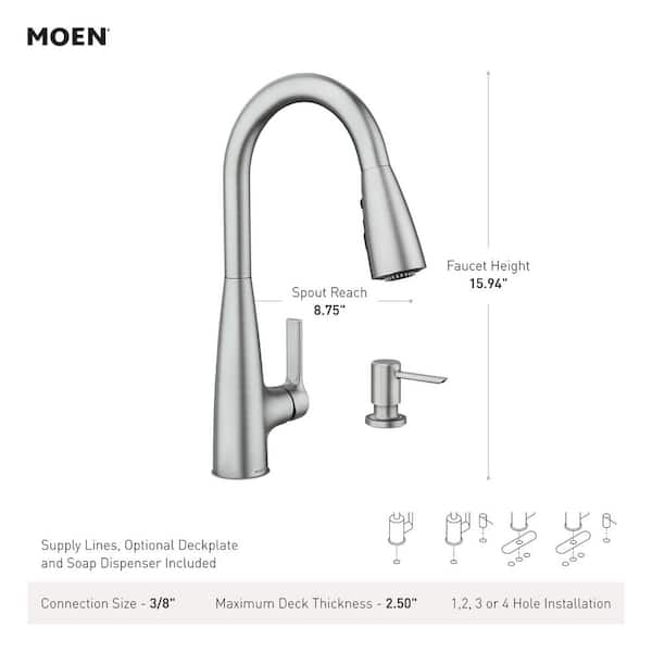 MOEN Haelyn Single-Handle Pull-Down Sprayer Kitchen Faucet with