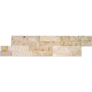 Roman Beige Ledger Panel 6 in. x 27.25 in. Textured Travertine Stone Look Wall Tile (6 sq. ft./Case)