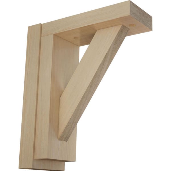 Ekena Millwork 2-1/2 in. x 6-1/4 in. x 7-1/2 in. Rubberwood Traditional Shelf Bracket