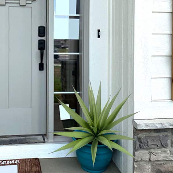33.5 in. Artificial Agave Plant With Ground Spike Realistic Fake Agave Plants for Indoor Outdoor (Set of 2)