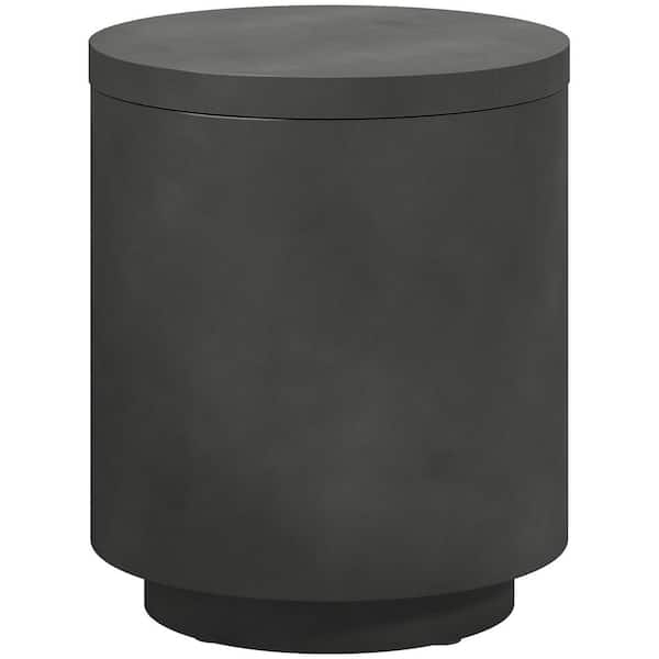 2.6 Gal Outdoor Cooler Side Table, 3 in. 1 Cool Bar Table with Storage, Removable Ice Bucket and Lid, Charcoal Gray