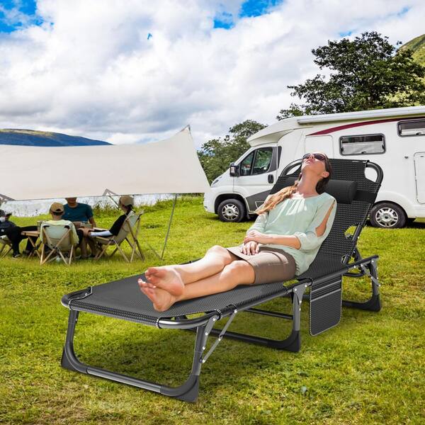 BOZTIY Portable Folding Camping Cot, Twin Steel Adjustable 5