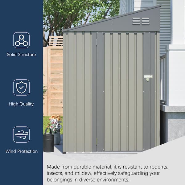 Hohuqeri 4 ft. W x 7 ft. D Metal Storage Shed, Waterproof Outdoor